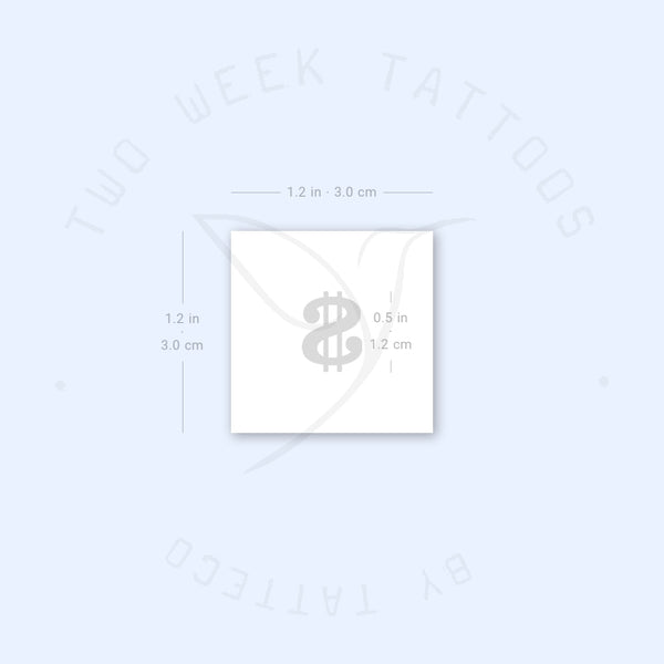 Dollar Sign Semi-Permanent Tattoo - Set of 2