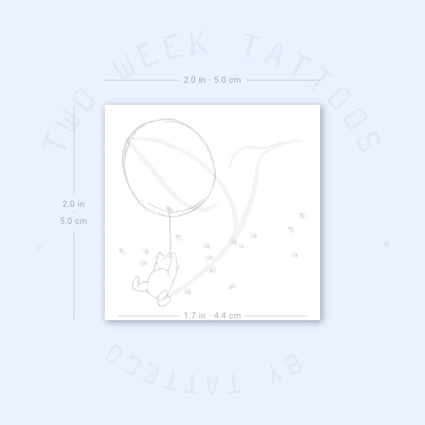 Classic Winnie And Balloon Semi-Permanent Tattoo - Set of 2