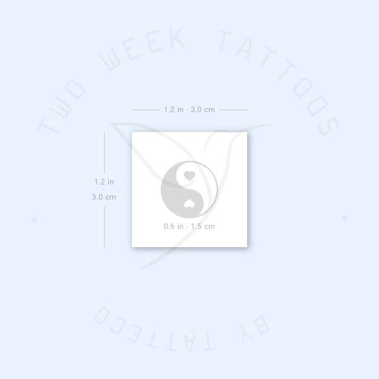 Heart Yin Yang Semi-Permanent Tattoo - Set of 2