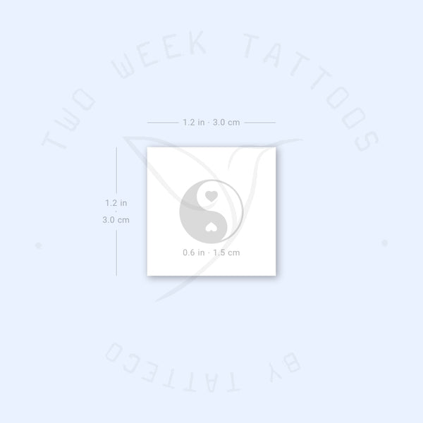 Heart Yin Yang Semi-Permanent Tattoo - Set of 2