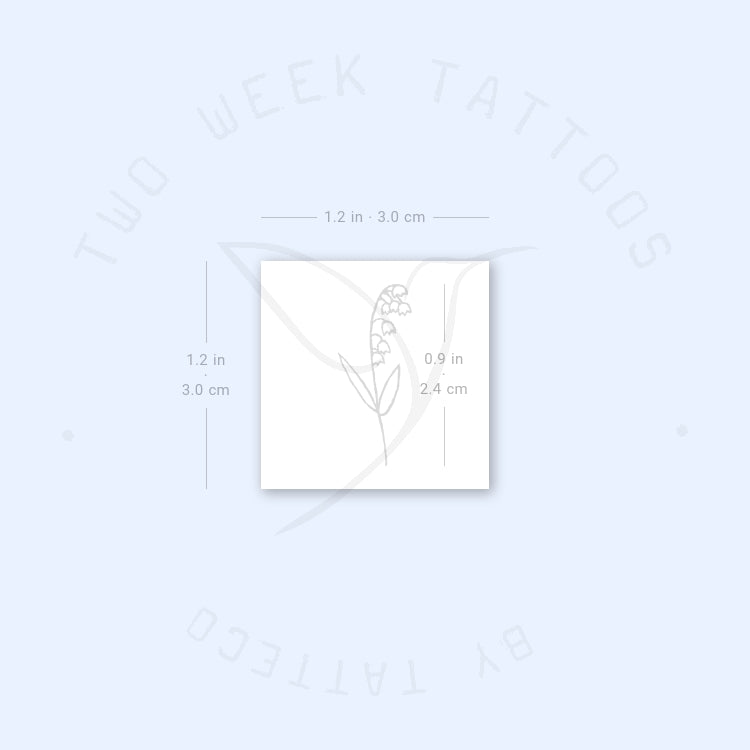 Tatuaje semipermanente minimalista de lirio de los valles (juego de 2)