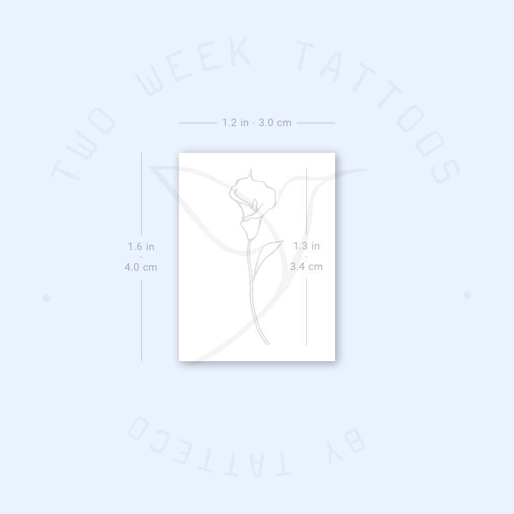 Small Calla Lily Semi-Permanent Tattoo - Set of 2