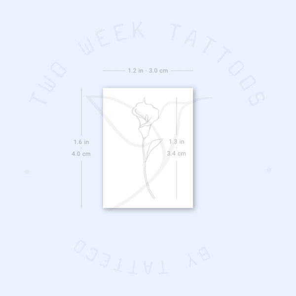 Small Calla Lily Semi-Permanent Tattoo - Set of 2
