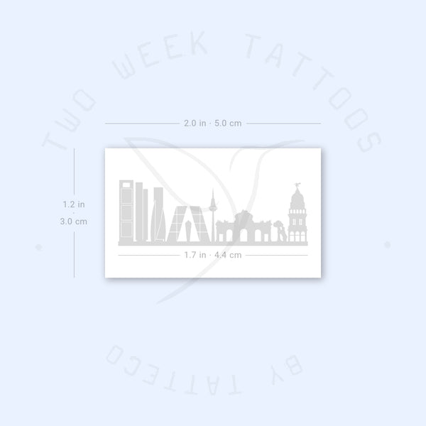 Madrid Skyline Semi-Permanent Tattoo - Set of 2