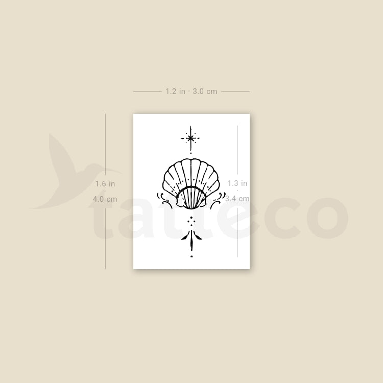 Small Shell By Stefano Mazza Temporary Tattoo - Set of 3