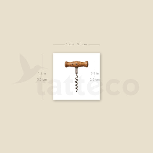 Realistic Corkscrew Temporary Tattoo - Set of 3