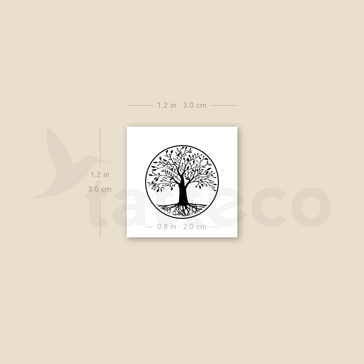 Tatuaje temporal pequeño del árbol de la vida (juego de 3)