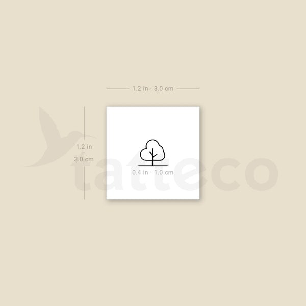 Minimalist Tree Temporary Tattoo - Set of 3
