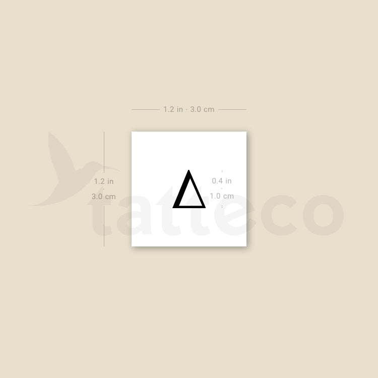 Uppercase Delta Temporary Tattoo - Set of 3