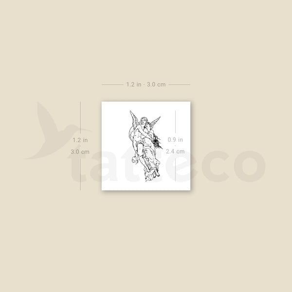 Small The Abduction Of Psyche Temporary Tattoo - Set of 3