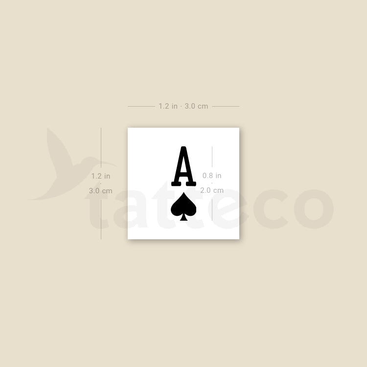 Tatuaje temporal del as de espadas (juego de 3)