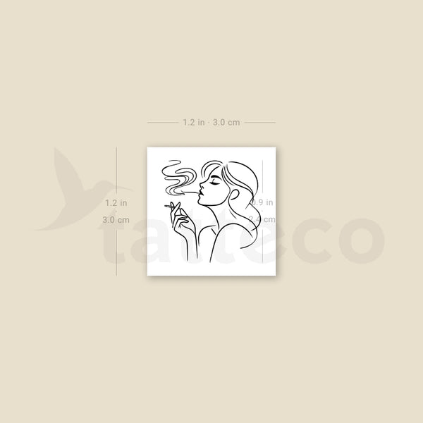 Tatuaje temporal de mujer fumando (juego de 3)