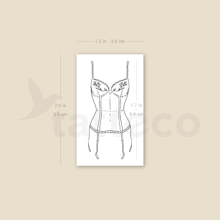 Corset By M3.Ink Temporary Tattoo - Set of 3