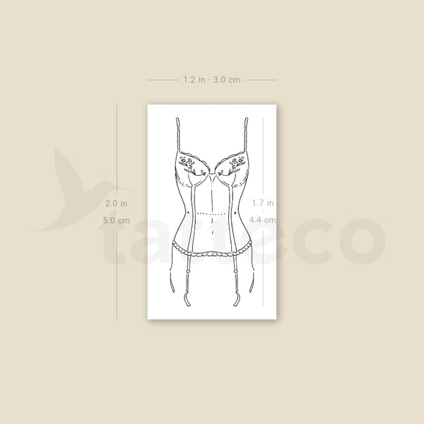 Corset By M3.Ink Temporary Tattoo - Set of 3