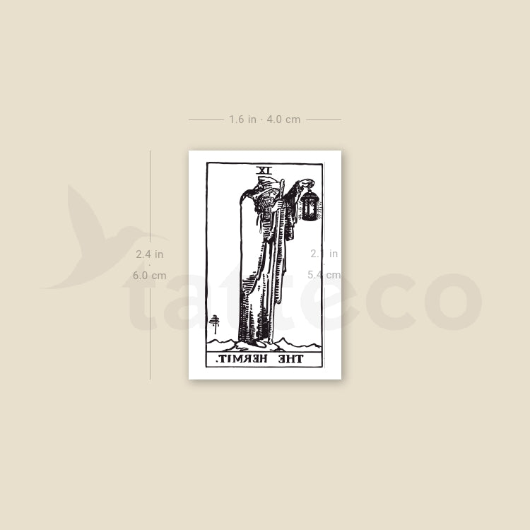 The Hermit Tarot Card Temporary Tattoo - Set of 3