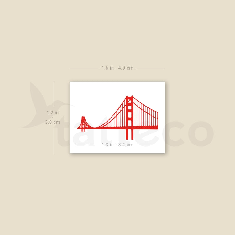 Tatuaje temporal del puente Golden Gate (juego de 3)