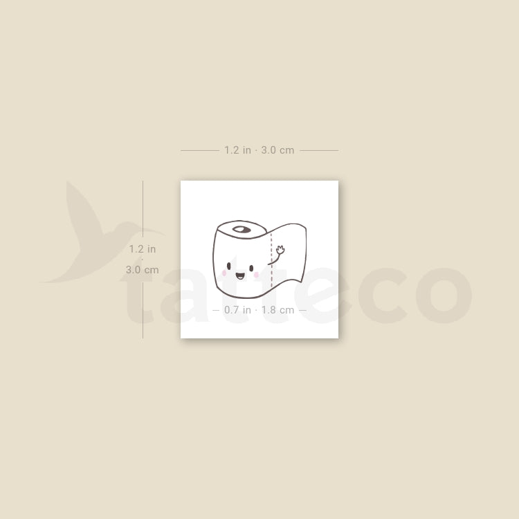 Toilet Paper Temporary Tattoo - Set of 3