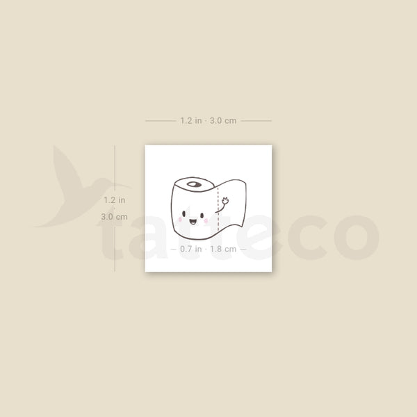 Toilet Paper Temporary Tattoo - Set of 3