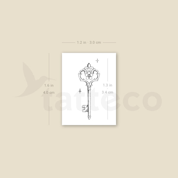 Vintage Key By Stefano Mazza Temporary Tattoo - Set of 3
