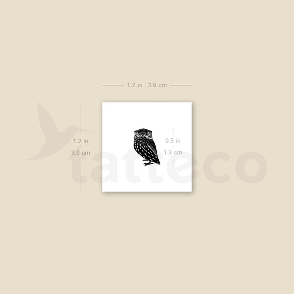 Tiny Owl Temporary Tattoo - Set of 3