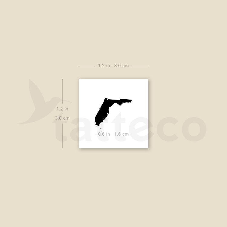 Florida Map Temporary Tattoo - Set of 3