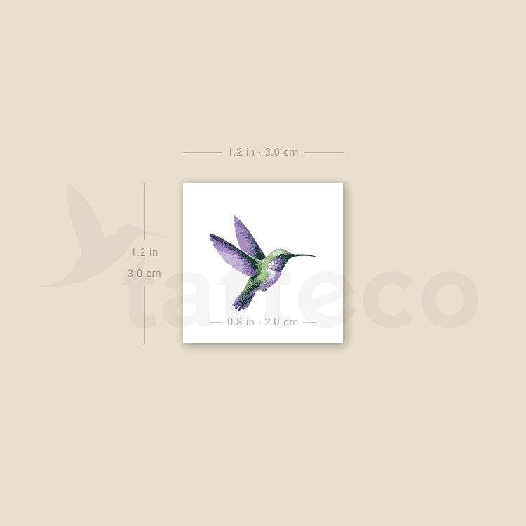 Watercolor Hummingbird Temporary Tattoo - Set of 3