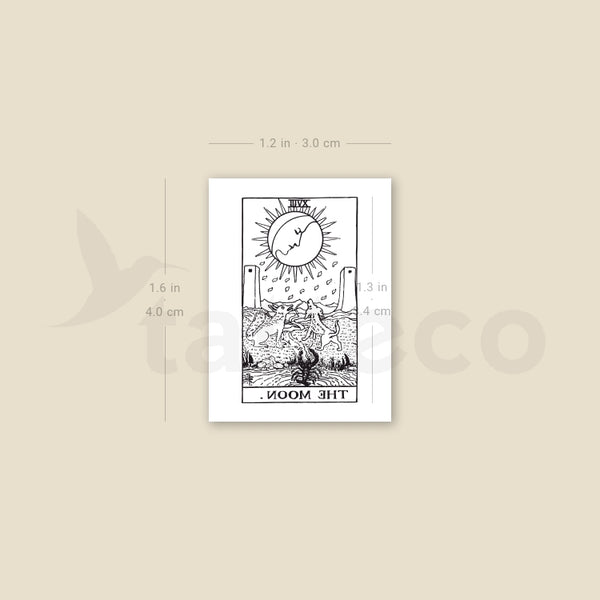 Small The Moon Tarot Card Temporary Tattoo - Set of 3