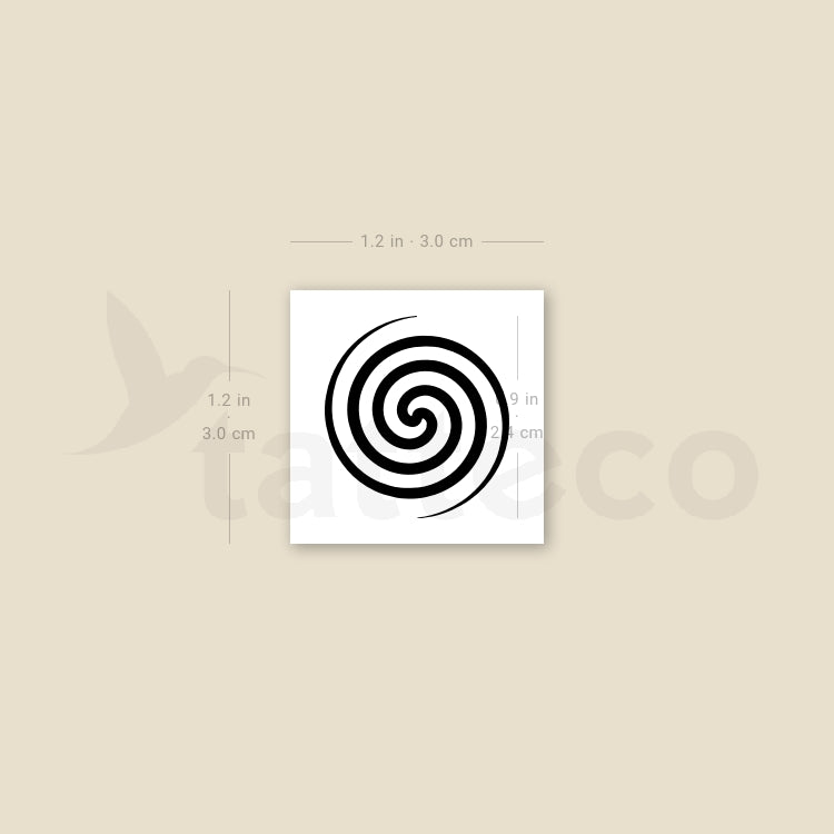 Small Fermat's Spiral Temporary Tattoo - Set of 3