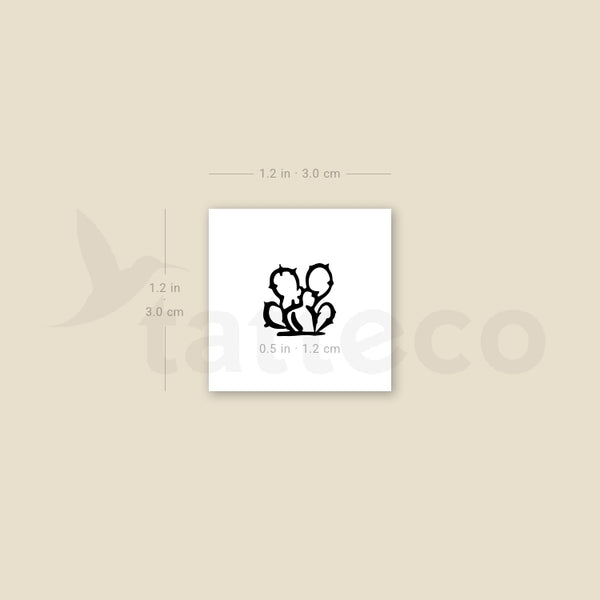 Opuntia Cactus Temporary Tattoo - Set of 3