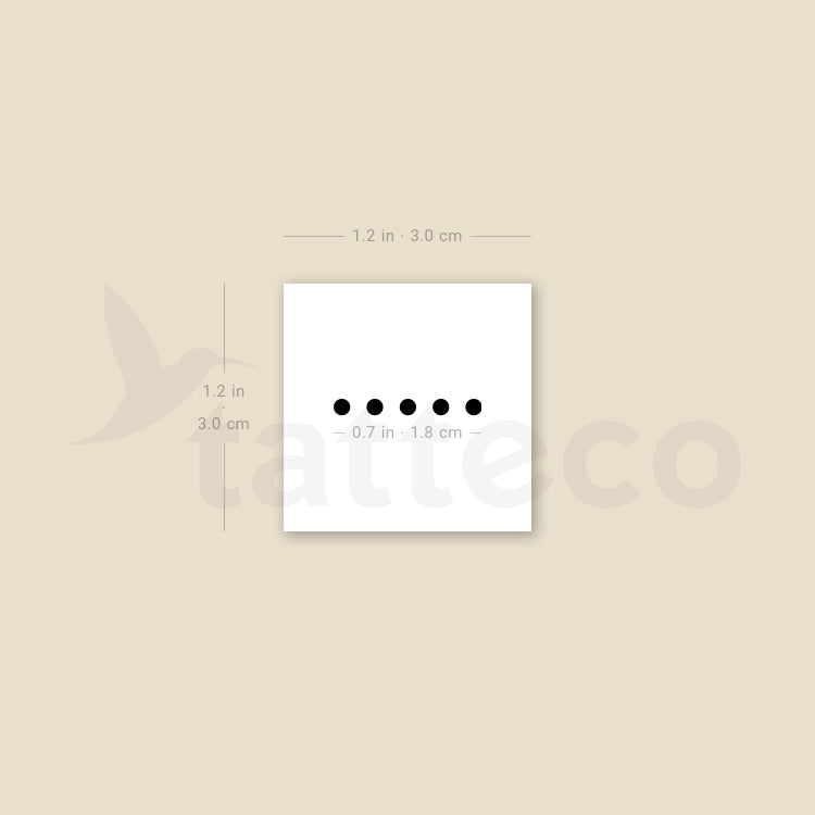 Morse Code 5 Temporary Tattoo - Set of 3