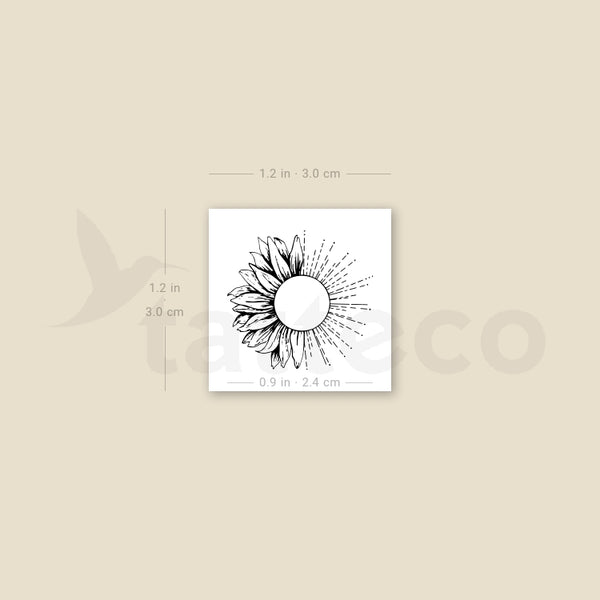Sunflower Sun Temporary Tattoo - Set of 3