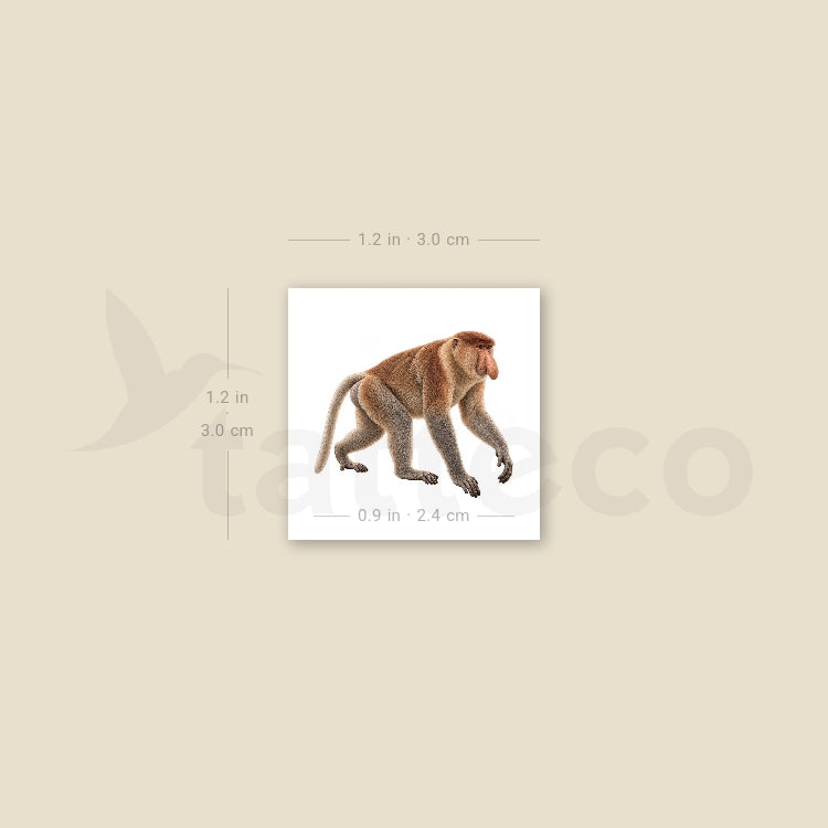 Proboscis Monkey Temporary Tattoo - Set of 3