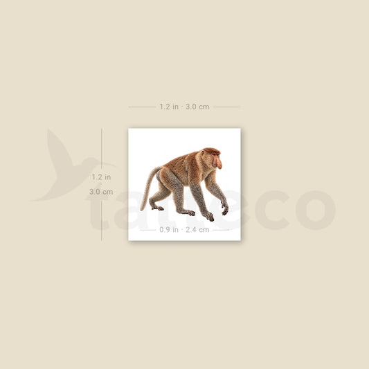 Proboscis Monkey Temporary Tattoo - Set of 3