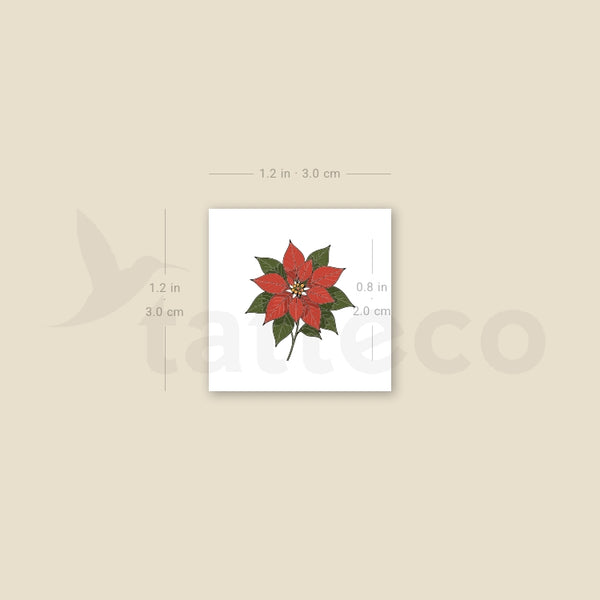 Poinsettia Temporary Tattoo - Set of 3