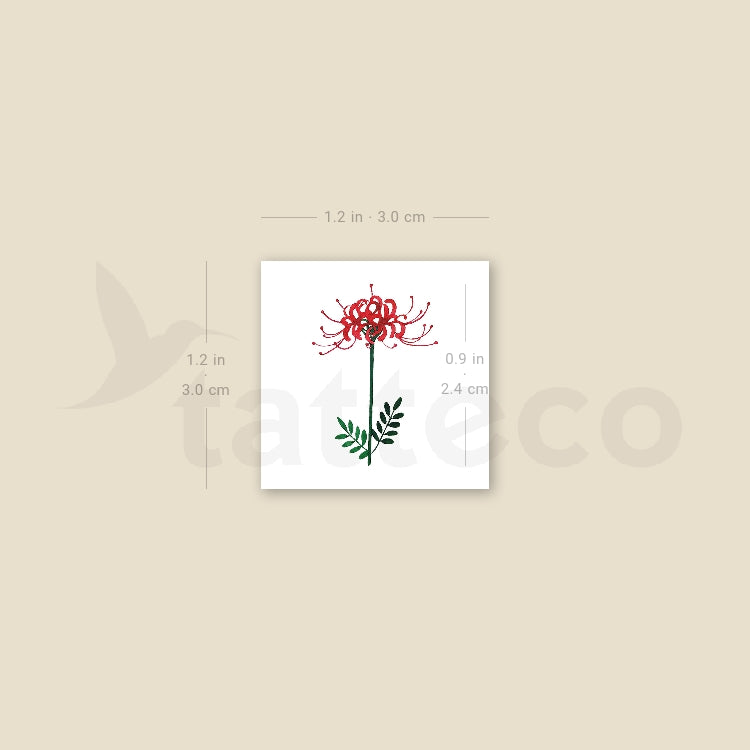 Small Red Spider Lily By Zihee Temporary Tattoo - Set of 3 – Tatteco