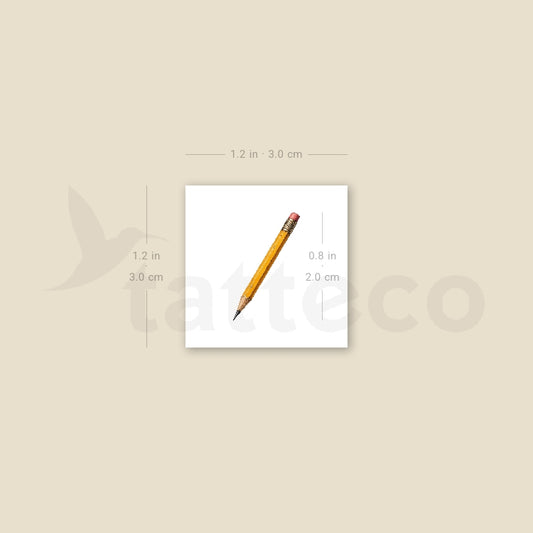 Pencil Temporary Tattoo - Set of 3