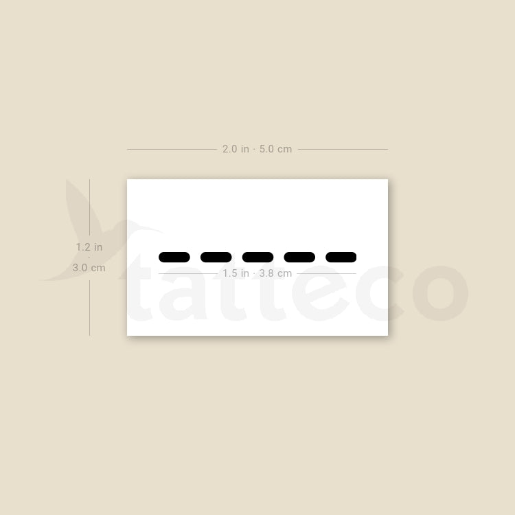 Morse Code 0 Temporary Tattoo - Set of 3
