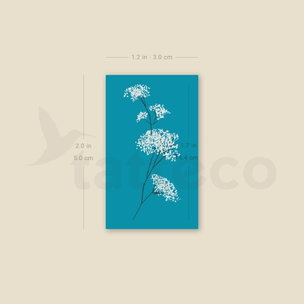 Watercolor Baby's Breath Temporary Tattoo - Set of 3
