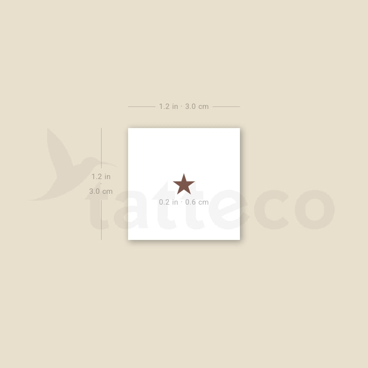 Tatuaje temporal de estrella marrón - Juego de 3