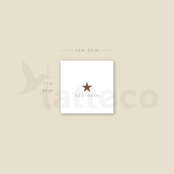 Brown Star Temporary Tattoo - Set of 3