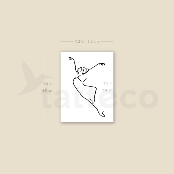 Golden Ballerina Temporary Tattoo - Set of 3