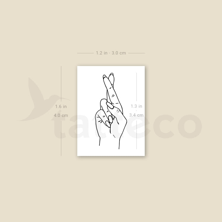 Crossed Fingers Temporary Tattoo - Set of 3