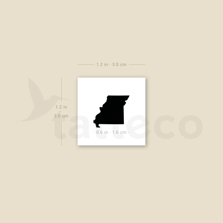Tatuaje temporal del mapa de Missouri (juego de 3)