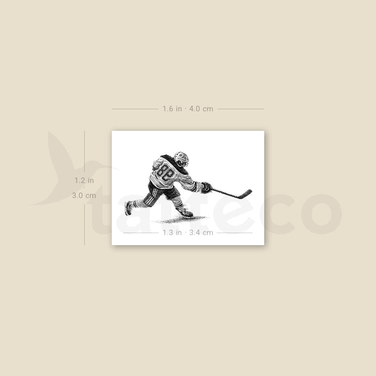 Ice Hockey Player Temporary Tattoo - Set of 3