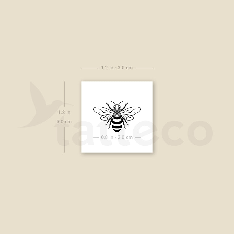 Ivy Mining Bee Temporary Tattoo - Set of 3