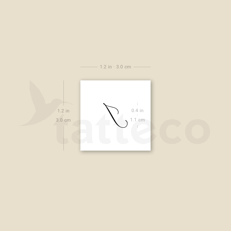 Letter I Script Temporary Tattoo - Set of 3