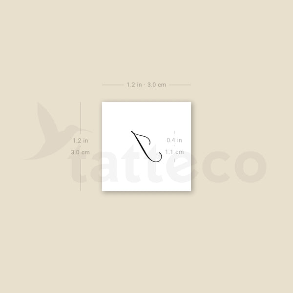 Letter I Script Temporary Tattoo - Set of 3