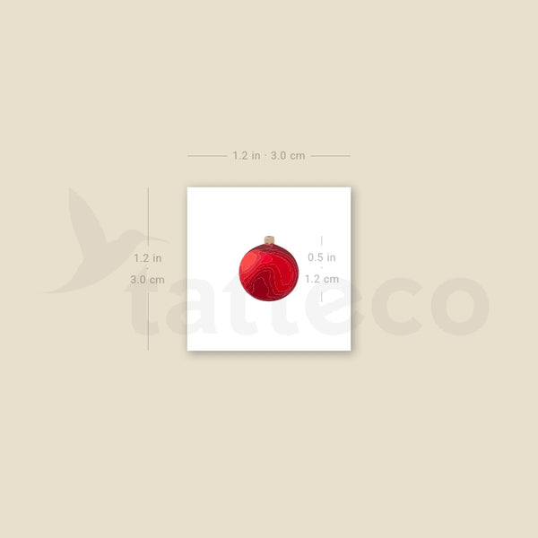 Red Christmas Bauble Temporary Tattoo - Set of 3