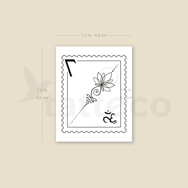 Unalome Lotus Stamp Temporary Tattoo - Set of 3
