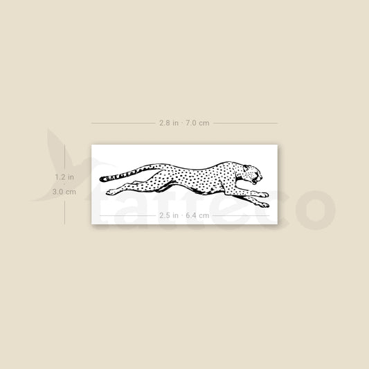 Running Cheetah Temporary Tattoo - Set of 3